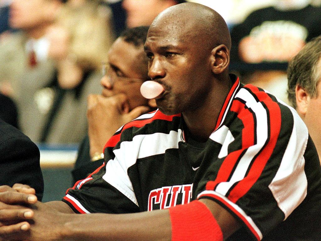 Courtside in Bulls team attire. Picture: AFP