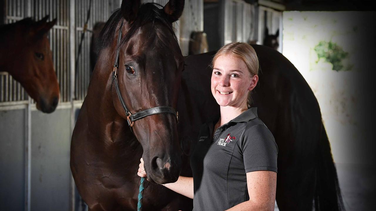 Rising apprentice jockey Nikki Olzard. Picture: Patrick Woods.