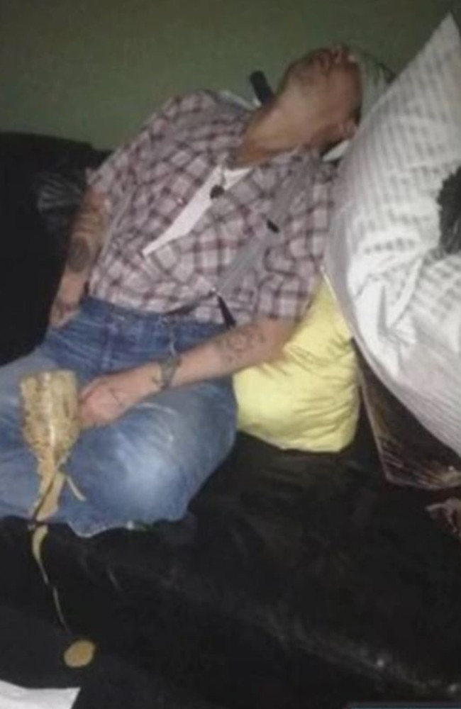 A photo of Depp passed out with food on him that had earlier been shown in court.