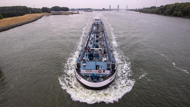 An inland motor tanker on the River Oude Mass in the Netherlands. The cost of energy in Europe has surged since the Russian invasion of Ukraine. Picture: Bloomberg