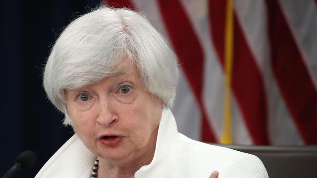 Former US Federal Reserve Board chair Janet Yellen. Picture: AFP