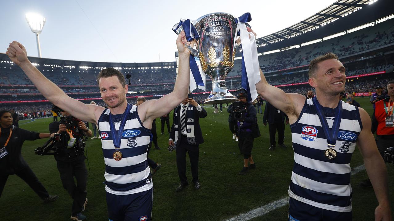 Patrick Dangerfield and Joel Selwood will both go down as Geelong greats. Picture: Getty Images