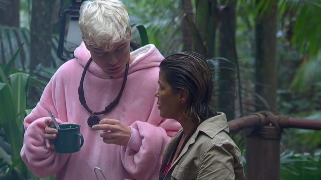 Jack Vidgen and Pettifleur get into a heated tiff about the dishes. Picture: Channel 10
