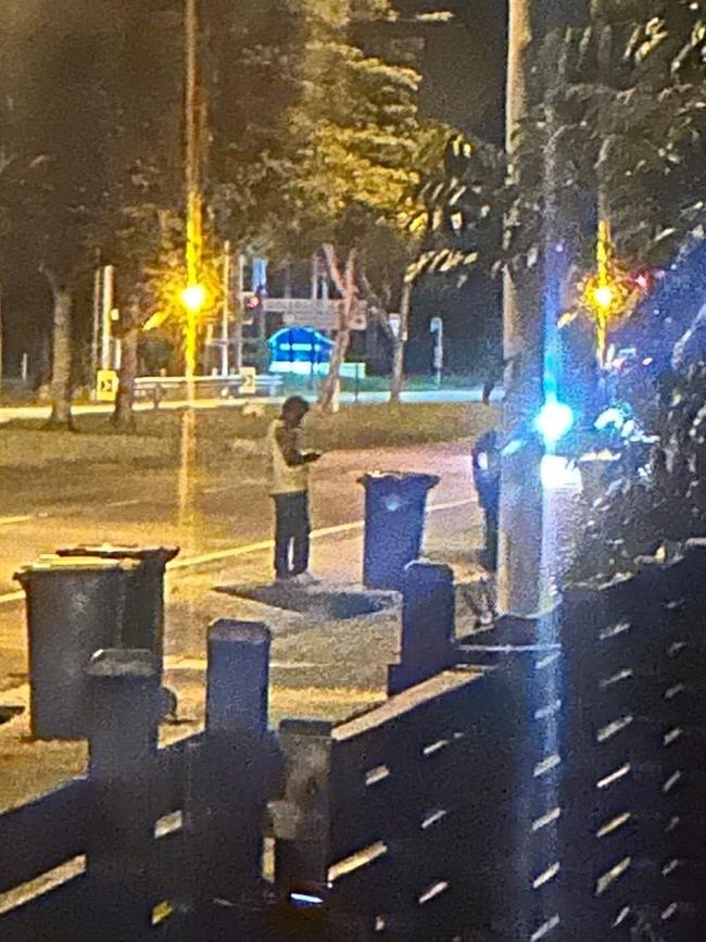 Townsville City Coucil workers checking recycling bins down Riverway Dr at 8pm as part of its bin health check program. Picture: Facebook/Cory Brooks