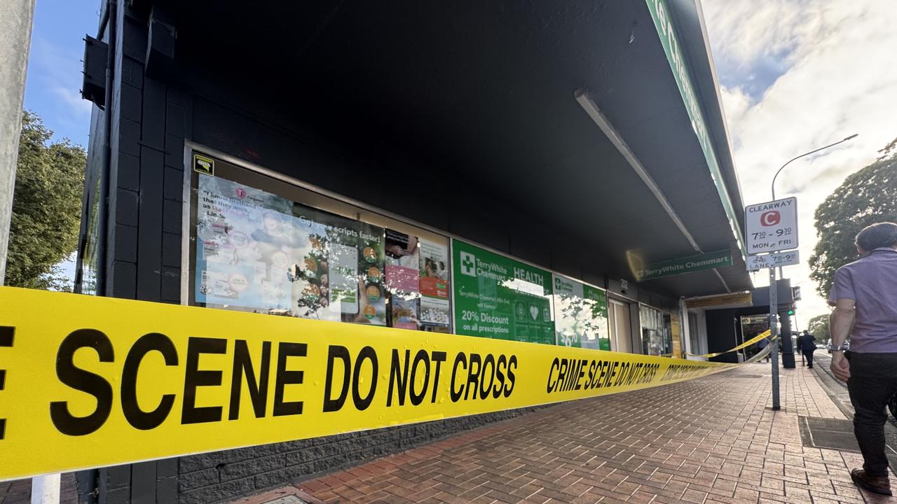 One of the businesses that police are treating as a crime scene. Picture: Roy VanDerVegt