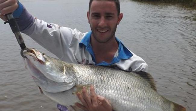 Benjamin Anthony with a nice barra bagged at the mouth of Anson Creek