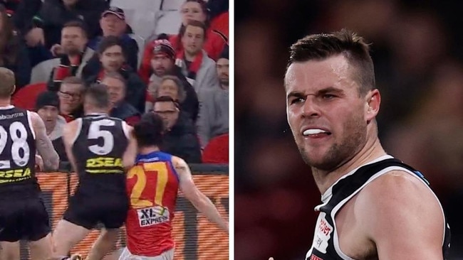 St Kilda midfielder Brad Crouch could be staring down the barrel of a stint on the sidelines following a late hit on Brisbane Lions defender Darcy Gardiner during Friday evening’s AFL match at Marvel Stadium.