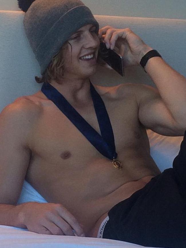 Nat Fyfe’s relaxed after Brownlow fashion statement. Picture: Twitter