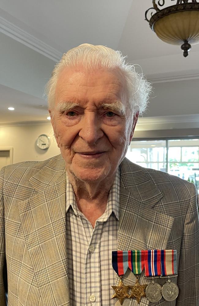 Ronald Spence, 101, at McKenzie Aged Care’s Heritage Lodge at Murwillumbah ahead of Anzac Day. Picture: Sam Stolz