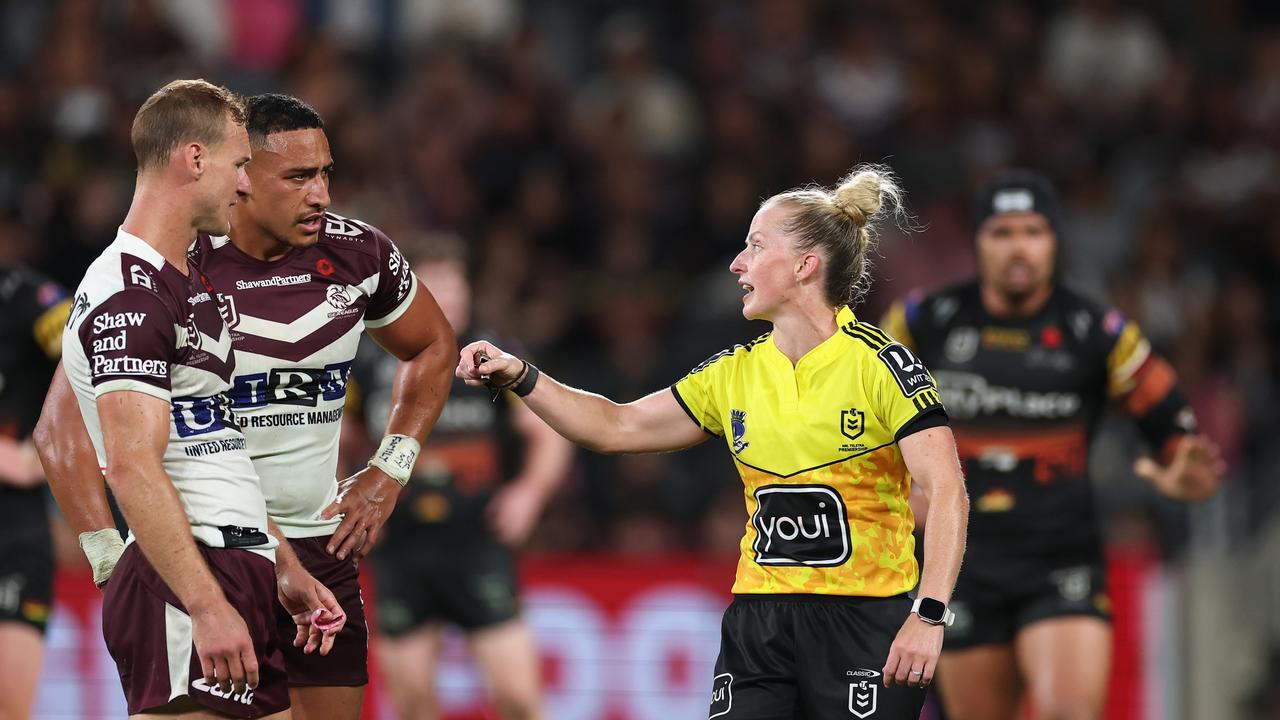 Siosiua Taukeiaho was sin binned for a high shot a minute later on Saturday. (Photo by Cameron Spencer/Getty Images)