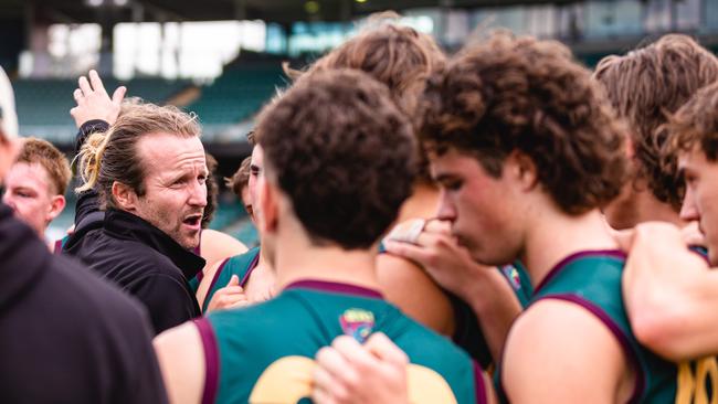 Tasmania Devils coach Jeromey Webberley has lead his team to a preliminary final and minor premiership in his first two seasons in charge. Picture: Linda Higginson/Solstice Digital