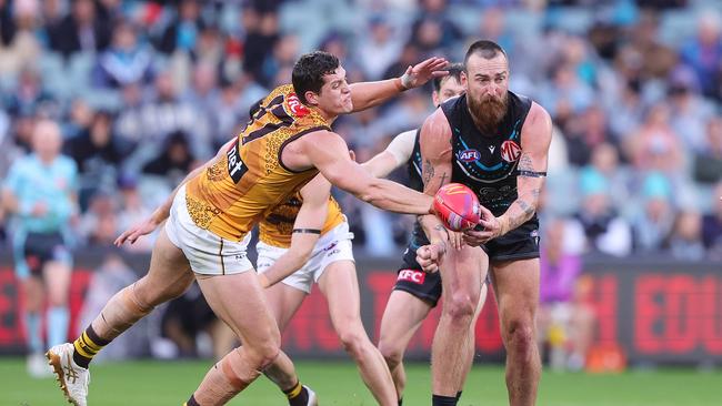 Charlie Dixon is struggling for form in the last year of his deal. Picture: Sarah Reed/AFL Photos via Getty Images