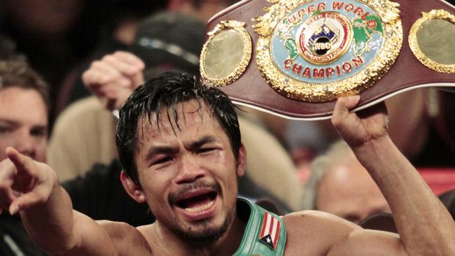 Manny Pacquiao after his last KO victory, against Miguel Cotto in 2009