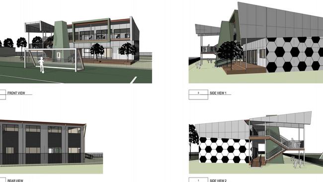 Artist impressions of the Queensland Football School proposed for the old Italo-Australian site.