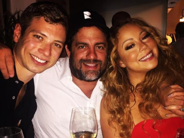 Yair Netanyahu with Brett Ratner and Mariah Carey in Tel Aviv in August last year.