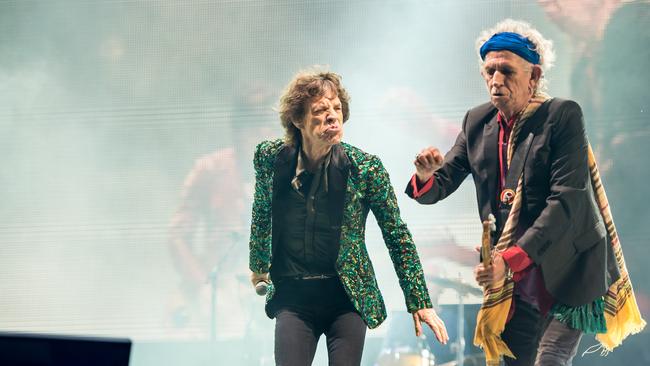 Mick Jagger and Keith Richards of The Rolling Stones perform during the 2013 Glastonbury Festival. Picture: Getty Images