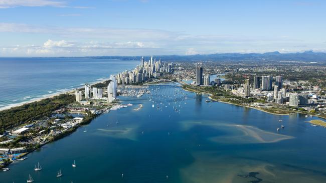 Artist’s impression of Gold Coast Integrated Resort with proposed hotel, casino resort development.