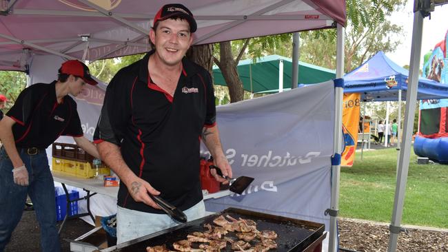 Brodie Wilson cooking up a storm at the Great Australian Bites Australia Day event 2023. Picture: Chloe Cufflin.