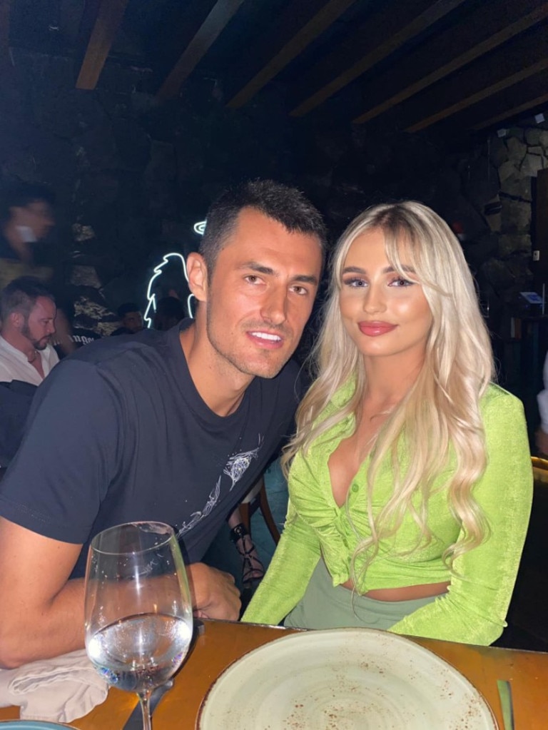 Bernard Tomic pictured with girlfriend Keely Hannah. Picture: Facebook / Keely Hannah