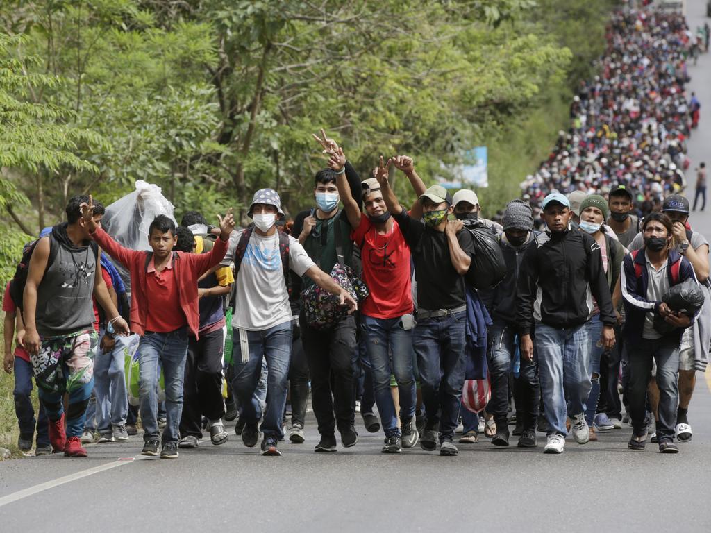 Migrants from Honduras walk across Guatemala on their way to Mexico. Picture: Josue Decavele/Getty Images