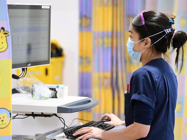 SYDNEY, AUSTRALIA - NCA NewsWire Photos OCTOBER, 01, 2020: Doctors at work in the expanded emergency department at Bankstown-Lidcombe Hospital in Sydney. Picture: NCA NewsWire/Joel Carrett