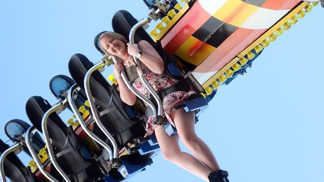 Photo of reporter Britt Ramsey trying out one of the rides. Photo by Richard Gosling