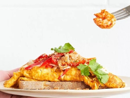 The prawn and kimchi omelette is a winner.