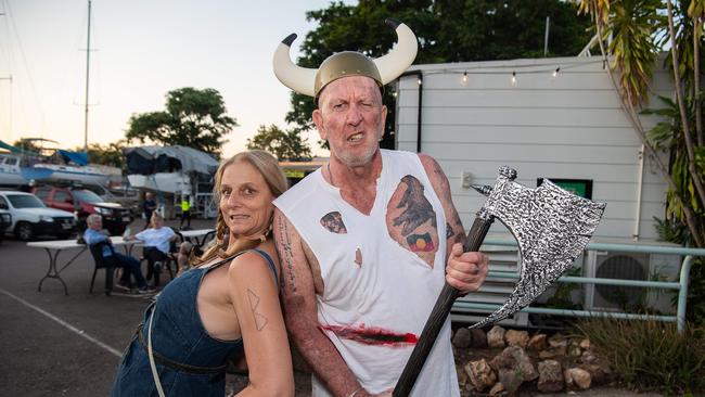 Lynette Loone and Derek Farell at the 2023 Dinah Beach Yacht Club Viking Funeral. Picture: Pema Tamang Pakhrin