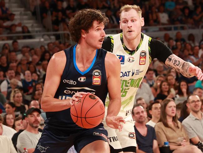 Kyle Bowen in action for Melbourne United in Staurday’s win over South East Melbourne. Picture: Getty Images