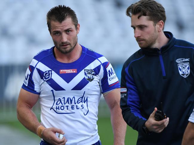 Kieran Foran Injury 2020 NRL Round 17 - Canterbury-Bankstown Bulldogs v Gold Coast Titans, ANZ Stadium, 2020-09-05. Digital image by Grant Trouville Ã¯Â¿Â½ NRL Photos