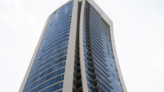 The Surfers Paradise high-rise from which the teenager fell. Picture: Nigel Hallett