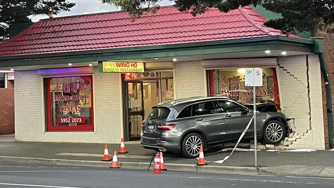 The car smashed into a popular restaurant on Wednesday night. Picture: Alice Barker