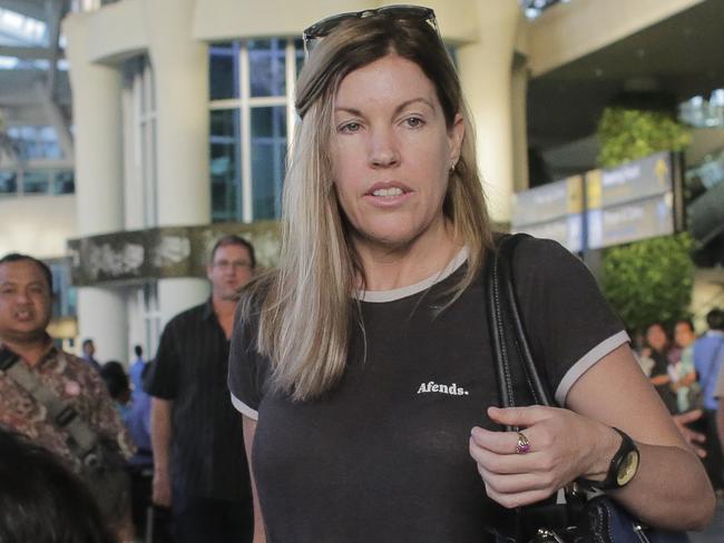 Mercedes Corby arrived at the International Airport in Bali on Friday. Picture: Putra Sinulingga