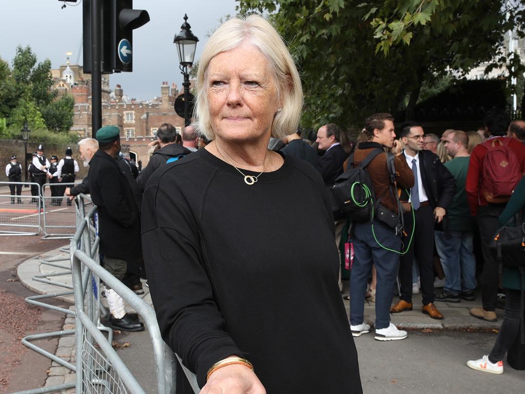 Belinda Miles from Sydney in the queue to St James Palace for the King proclamation. Photo: Ella Pellegrini