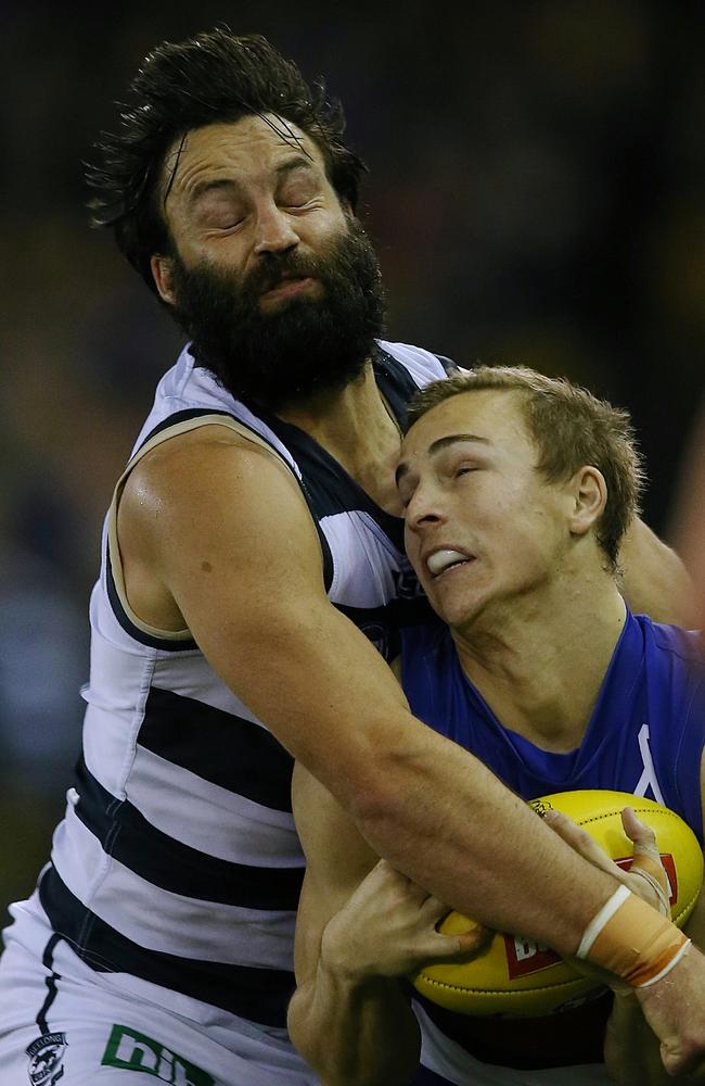 Hands down, eyes closed, the biggest beard in the AFL. Picture: Wayne Ludbey