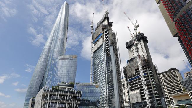 Crown Casino, left, at Barangaroo in Sydney. Picture: Richard Dobson