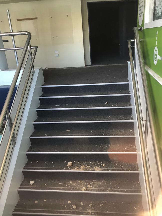 The derelict stairs at the aquarium. Picture: Jim O’Rourke