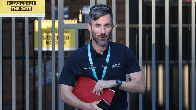 A Qld Health worker at Milestones Early Learning Centre, Keperra. Picture: Liam Kidston