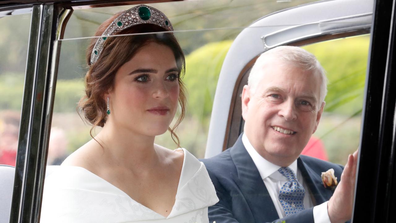 The bride with her father Prince Andrew, Duke of York, arrived together by car. Photo: Chris Jackson/Getty Images