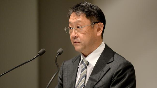 Toyota’s global boss Akio Toyoda visited the Altona factory in August but spoke to employees via satellite link during the send-off ceremony yesterday. Picture: Supplied.