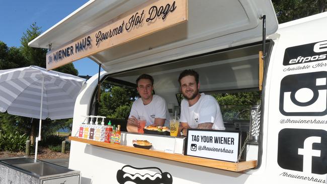 L-R Zac Petersen and Paddy Skicko owners of Weiner Haus which has been voted Gold Coast's best food truck. Picture Mike Batterham