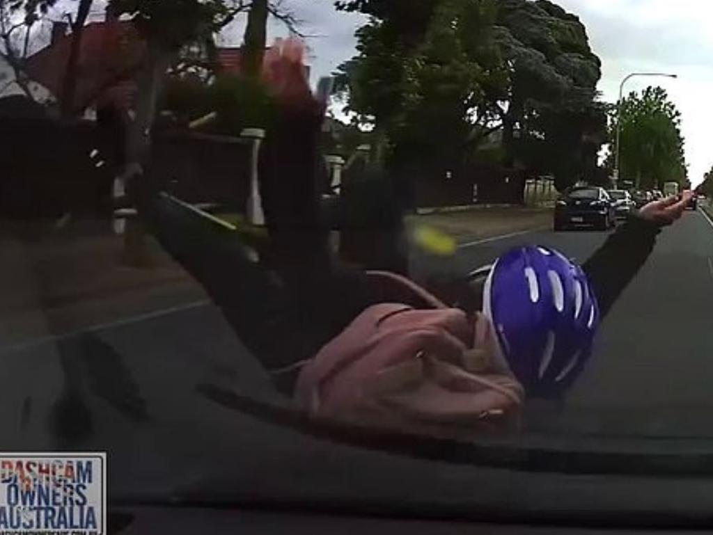 The cyclist being hit. Picture: Dashcam Owners Australia