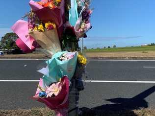 TRIBUTE: A memorial set up at the crash site on Mackay-Bucasia Road for Jack Dunwoodie