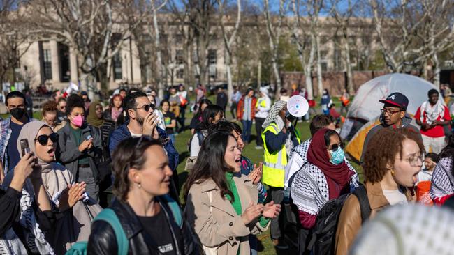 Ugly scenes of anti-Semitism ensued across many US university campuses, but especially at Ivy League schools such as Harvard. Picture: Scott Eisen / Getty Images / AFP