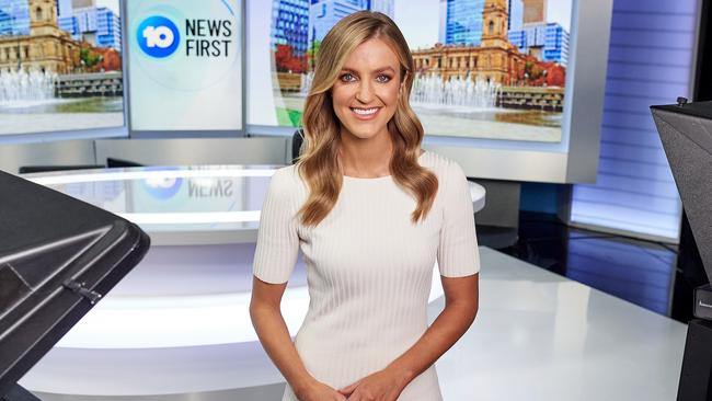 Ten’s newsreader Kate Freebairn. Picture: Channel 10.