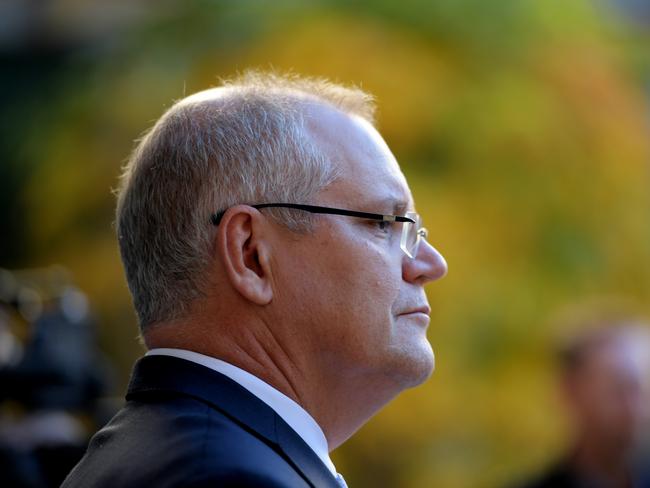 CANBERRA, AUSTRALIA - MAY 26: Australian Prime Minister Scott Morrison talks to the media at a press conference announcing his new Cabinet at Parliament House on May 26, 2019 in Canberra, Australia. Arthur Sinodinos is to become the next ambassador to the US. (Photo by Tracey Nearmy/Getty Images)