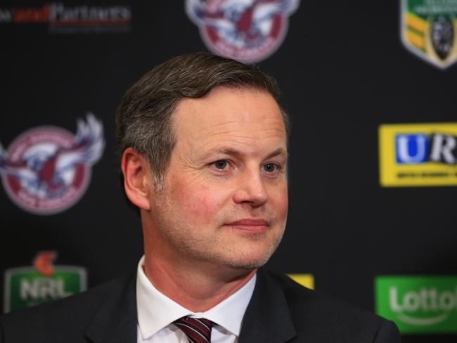 Manly Chairman Scott Penn has been working behind the scenes to set up a revolutionary partnership with Castleford in the UK Super League. Picture: Getty Images