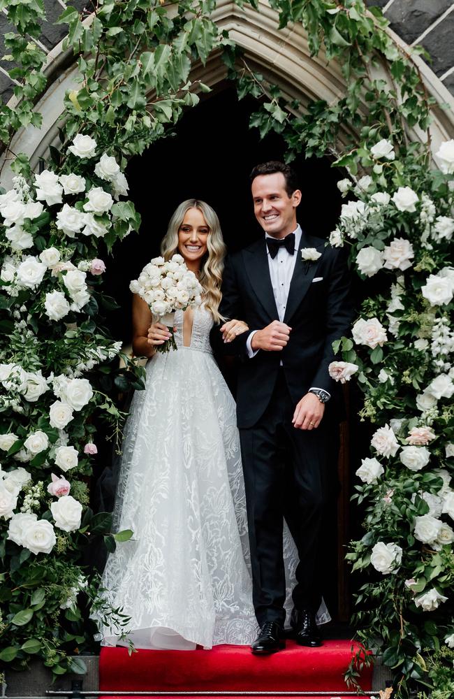Holly-Anne Visser and Adam Davy married at St John’s Anglican Church, Toorak. Picture: Supplied