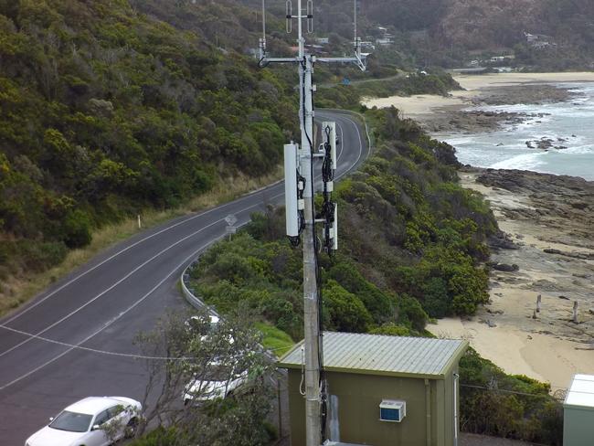 A still from video taken by Telstra's 3DR drones in the aftermath of the Christmas Day fires at Wye River