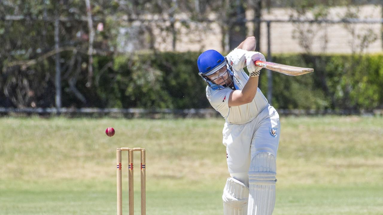 Sam Titterton bats for Wests. Western Districts vs Met Easts, reserve grade cricket. Saturday, November 26, 2022. Picture: Nev Madsen.